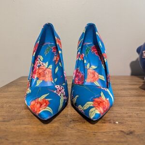 Floral Blue Women's Heels